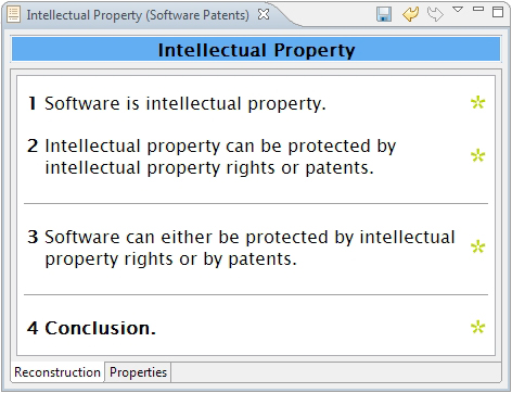 Argument with preliminary conclusion