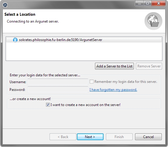 The first step for creating a new user account