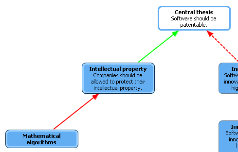 Argument map with reconstructed attack